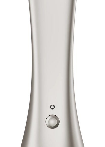 Front close-up of the Champagne Norphé M1 electronic hookah, highlighting the control dial and indicator lights