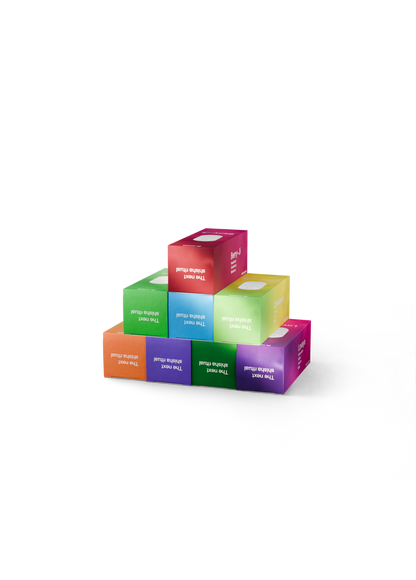 Pile de huit boîtes de capsule Norphé de saveurs différentes